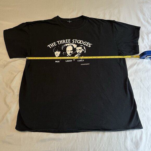 Three Stooges Funny Retro Graphic T-Shirt Oversized Larry Moe Curly Black Sz L - Picture 3 of 7